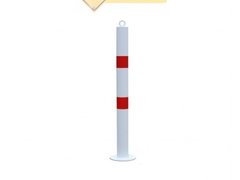 Stalp alb cu rosu metalic